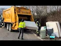 Fast Garbage Truck vs Heavy Christmas Trash Bulk Town of Huntington Part 1