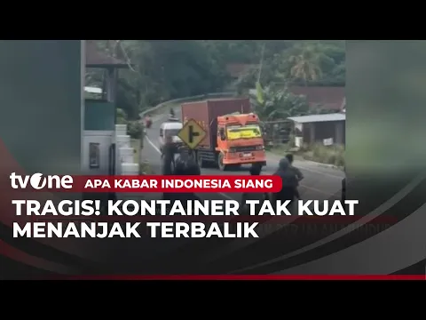 Detik-detik Truk Tak Kuat Menanjak Berjalan Mundur