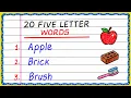 Five Letter Words in English Write 20 Five Letter Words 5 Letter Words updated
