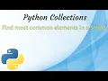 How to find common elements in a string