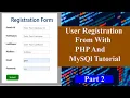 User Registration Form With PHP And MySQL Tutorial MySQL Dtabase Part 2 Eid Mubarak All Muslim