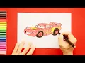 How to draw Lightning McQueen - Disney Cars