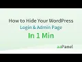 How to hide your WordPress Login Admin Page in 1Minutes - aaPanel Hosting control panel