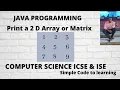 Print a 2 D Array or Matrix in Java