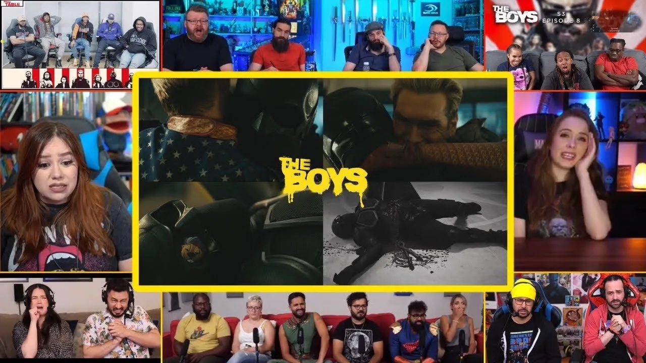 YouTubers React To Homelander Killing Black Noir - The Boys S3 Ep8 (Finale) Reaction Mashup