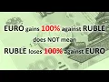 Euro gained 100 against Ruble does NOT mean Ruble lost 100 against Euro