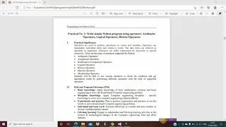 Python programs using operators with examples Programming with Python 22616 Practical 3