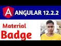 Angular 12 Tutorial For Beginners How to use material components badge in angular project tutorial
