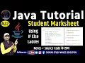 22 Marksheet Program Using Ladder IF JAVA Programming Tutorial Conditional Statement By Arvind