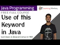 Use of this Keyword in Java Lesson 44 Java Programming Learning Monkey