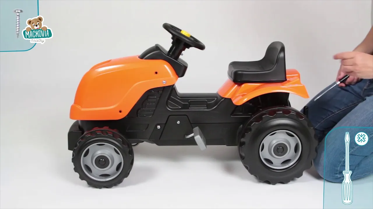 Detské šliapacie vozidlá - Traktor s bagrom a nakladačom Builder Max Smoby - 4