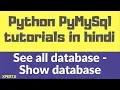 3 Python MySQL connector tutorial in Hindi - Show databases