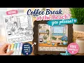 Beach Coffee Break DIY Coloring Page to Frameable Art Free Printable