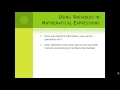 Assigning Values to Variables and using them in Math
