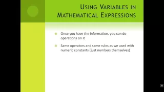 Assigning Values to Variables and using them in Math