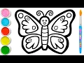 Monarch Butterfly Drawing Painting Coloring for Kids Toddlers How to Draw Paint Easy