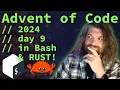 Advent of Code 2024 in Bash Day 9 - Disk Defragmenter 6 Hours Programming