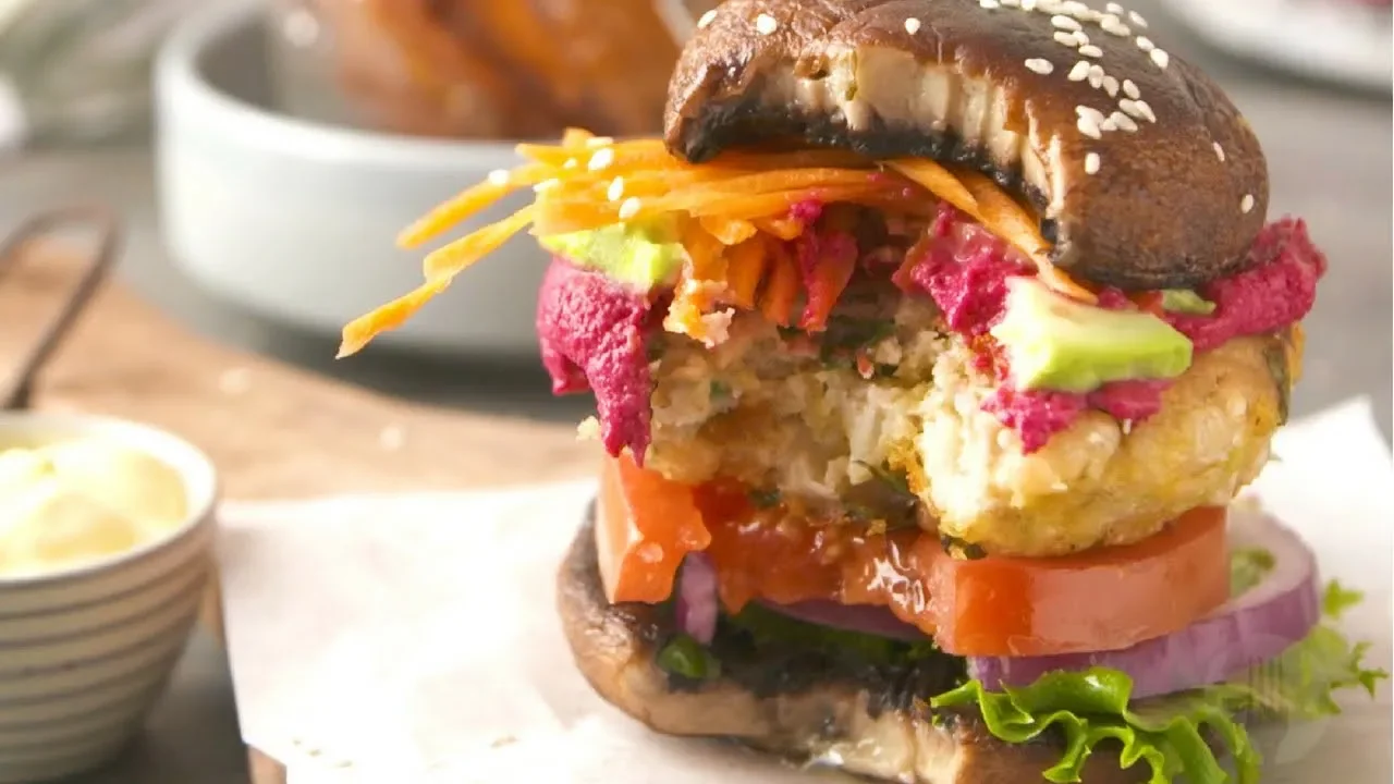 Un(bean)lievable Rainbow Mushroom Burger