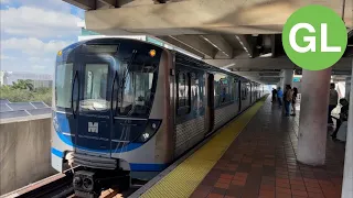 Riding Miami Metrorail Green Line Government Center to Dadeland South 2017-18 Hitachi