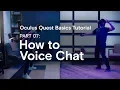 Oculus Quest Basics Tutorial Part 07 How to Voice Chat