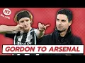 Arsenal latest news Gordon transfer links Howe responds UCL draw reaction Dowman returns