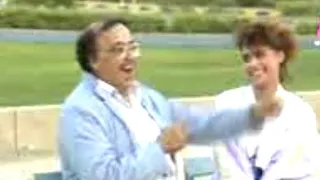 الفنانة سيمون والفنان حسن مصطفي  من مسلسل مذكرات زوج دندنها