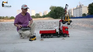 Testing LXY 770S 10×10 crane dumper! Comparing lift power on short and long boom settings THZH2458