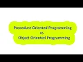 JAVA TUTORIAL Procedure Oriented vs Object Oriented Programming POP vs OOP