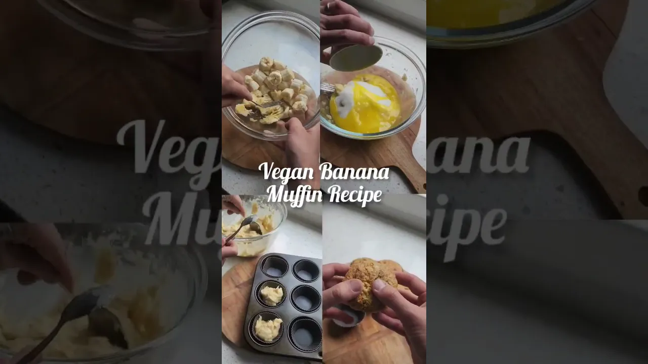 Vegan Banana Muffin Recipe #veganrecipes #veganbananamuffins #vegangood #vegansofaustralia