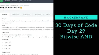 Bitwise AND HackerRank Day 29 Python