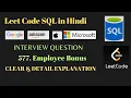 577 Employee Bonus SQL Query Leetcode problem Easy