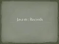 Java 16 Records