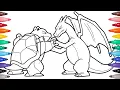 Charizard vs Blastoise Pokemon Epic Battle Satisfying Coloring