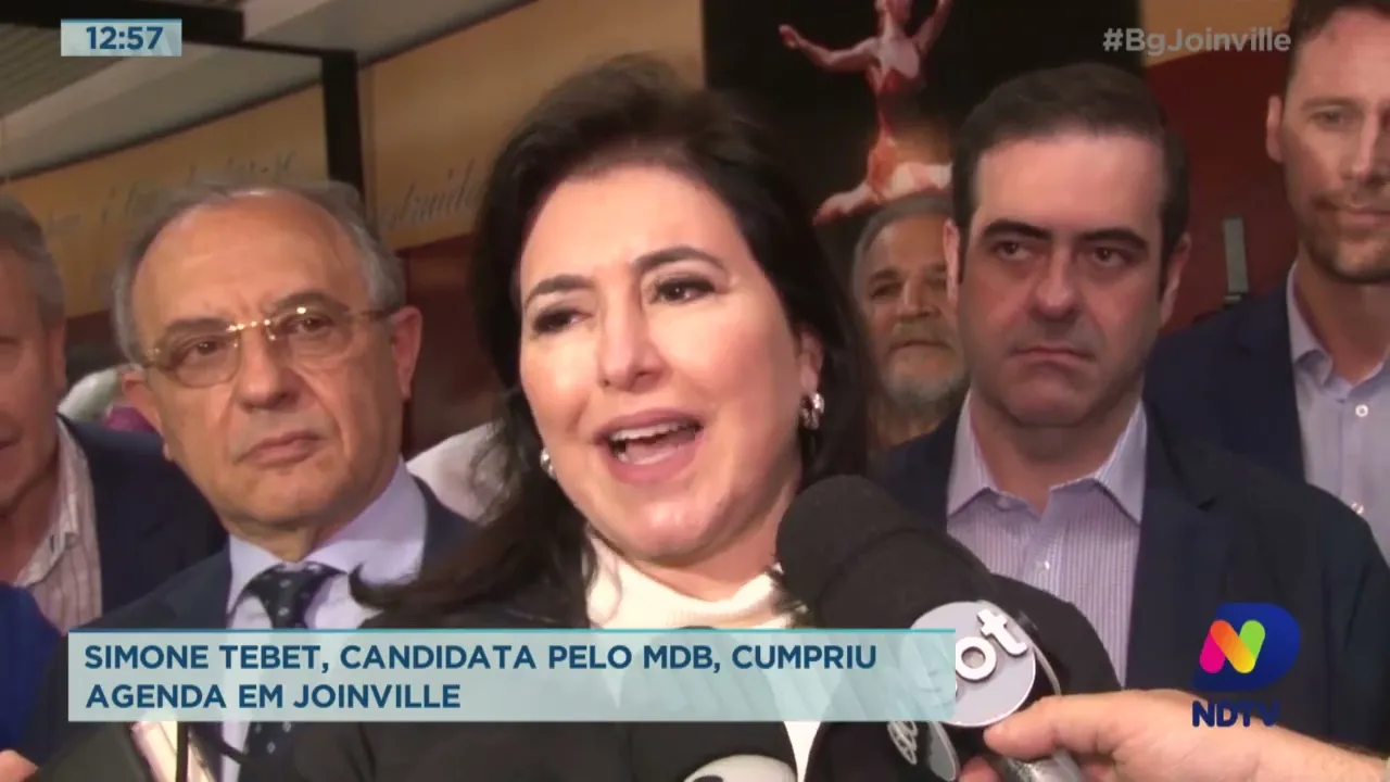 Simone Tebet, candidata pelo MDB, cumpriu agenda em Joinville