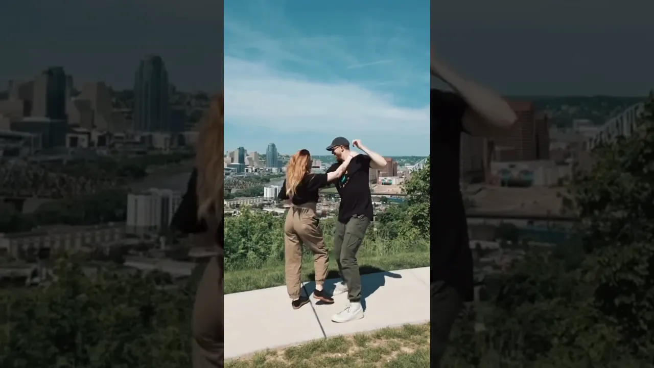 Dancing in front of the Cincinnati skyline 💛🇺🇸