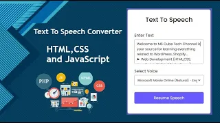 Text To Speech Converter Project in HTML CSS and JavaScript Text To Speech Converter Tool