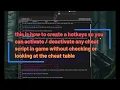 How to create a hotkeys in Cheat Engine