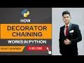 How decorator chaining works in python chaining of decorators in python by Rohit Sharma
