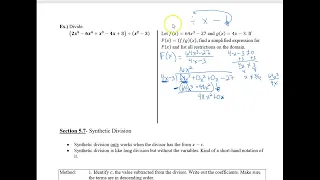 Dividing Polynomial Functions given in Function Notation