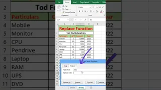 Replace Function in Excel - Tips Tricks from todfodeducation