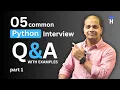 top 5 python interview questions and answers for freshers with examples ai professional tips