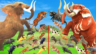 CENOZOIC BEASTS VS Modern Animals Size comparison Epic Battle Animal Revolt Battle