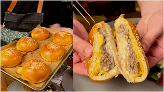 تعجزي عليه ؟! أسرع برغر اكسبرس(همبرغر) تقدرو جربوه بعجينة قطنية 😍 لي يذوقو عندك راح يهبل ملبنة
