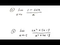 Limits Practice Problems - 1