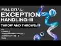 JAVA - Throw Keyword in java in exception handling 12th Computer Science IIT Students