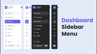 Responsive Sidebar Menu in HTML CSS JavaScript Mode