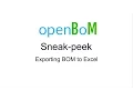 openBoM sneak-peek export BOM to Excel