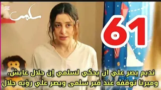 مسلسل سلمي احداث الحلقه 61 نديم يصر يحكي لسلمي ان جلال عايش وميرنا تمنعه وتوقفه امام قبر سلمي 
