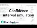 Confidence interval simulation Confidence intervals AP Statistics Khan Academy