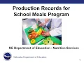 Production Records School Meals Program